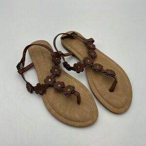 Andiamo Floral-embellished Thong Sandals Women's Size 11